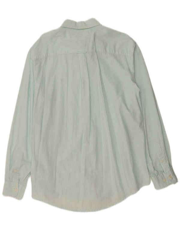 TOMMY HILFIGER Ανδρικό πουκάμισο XL Τυρκουάζ Βαμβακερό ρίγες