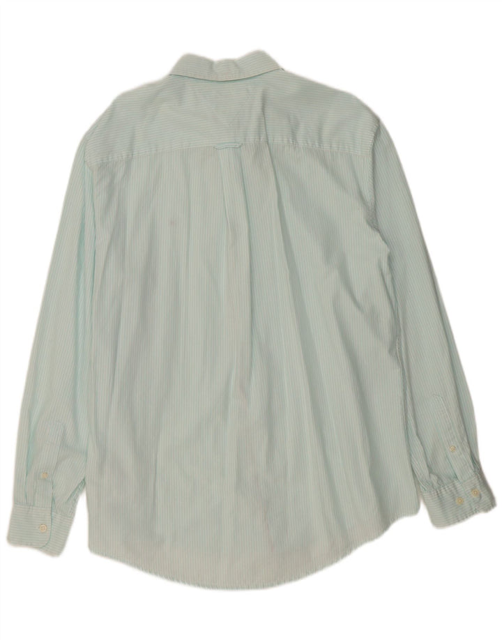 TOMMY HILFIGER Ανδρικό πουκάμισο XL Τυρκουάζ Βαμβακερό ρίγες