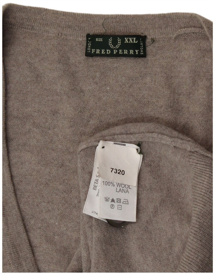 Fred Perry Γυναικεία Ζακέτα UK 20 2XL Γκρι μαλλί