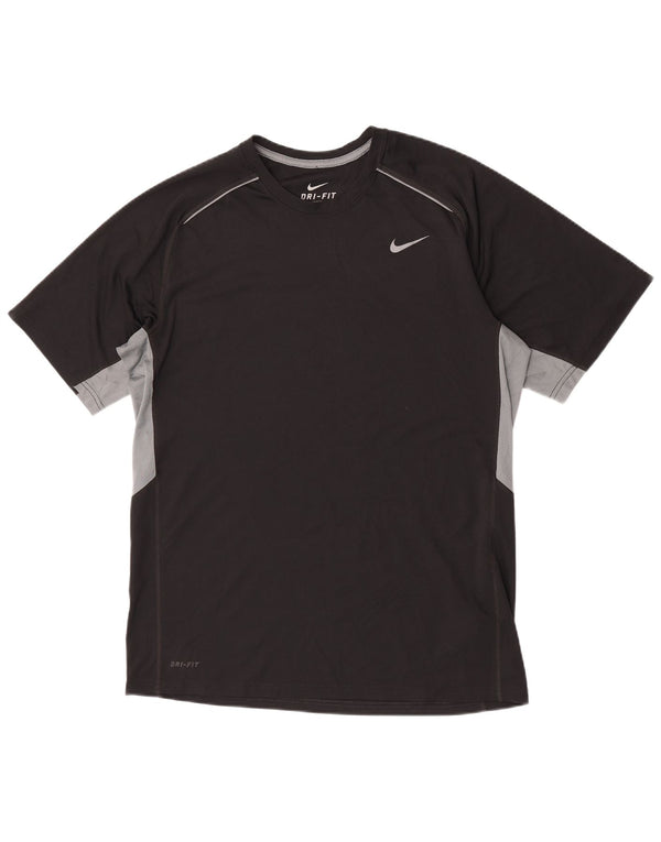 Ανδρικό T-shirt Nike Dri Fit Top Large Black Colorblock Πολυεστέρας