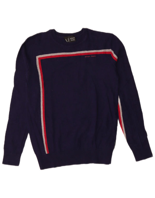 Armani Jeans Γυναικείο πουλόβερ με λαιμόκοψη UK 14 Medium Navy Blue