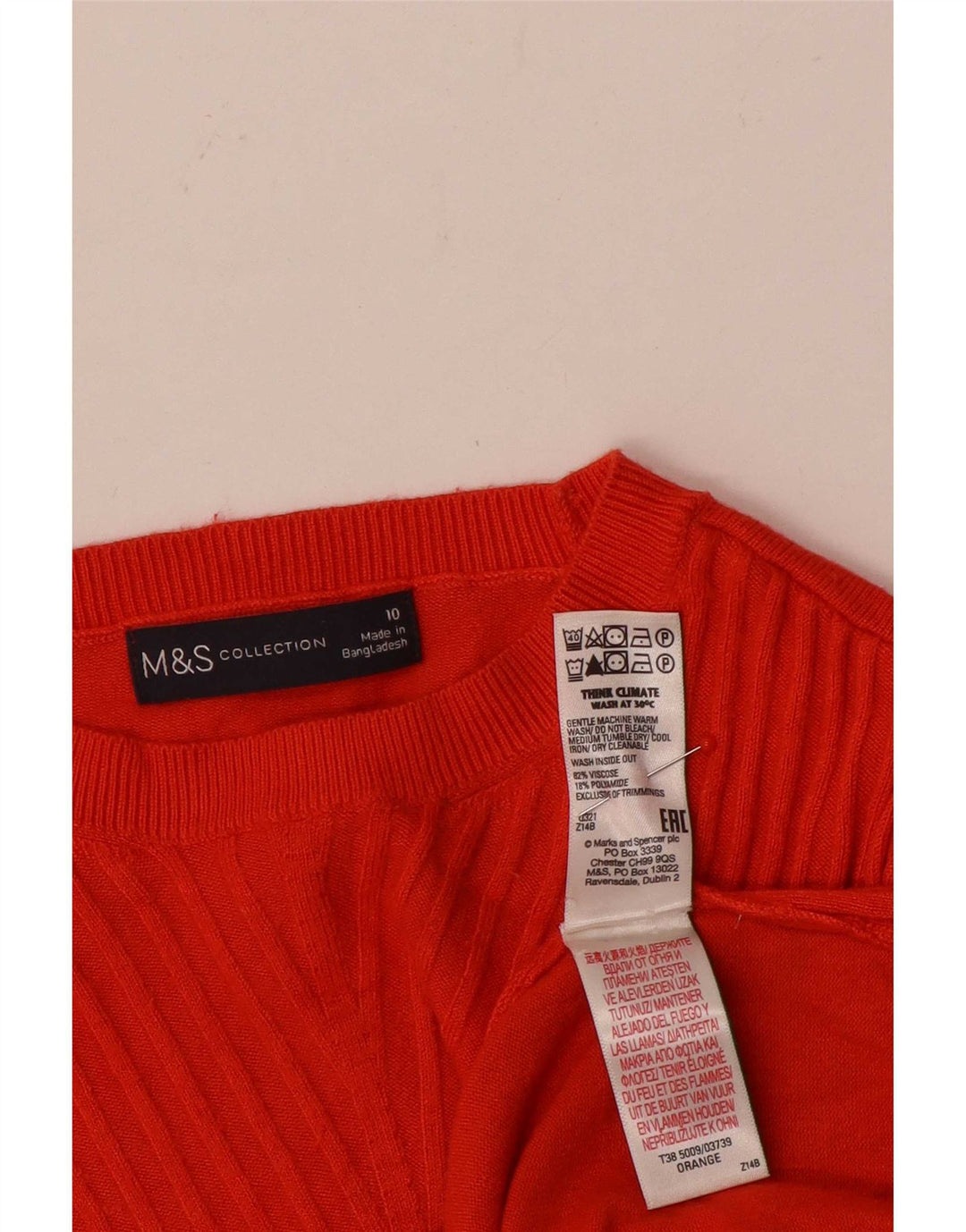 Marks & Spencer Γυναικείο πουλόβερ με λαιμόκαυστο UK 10 Small Orange