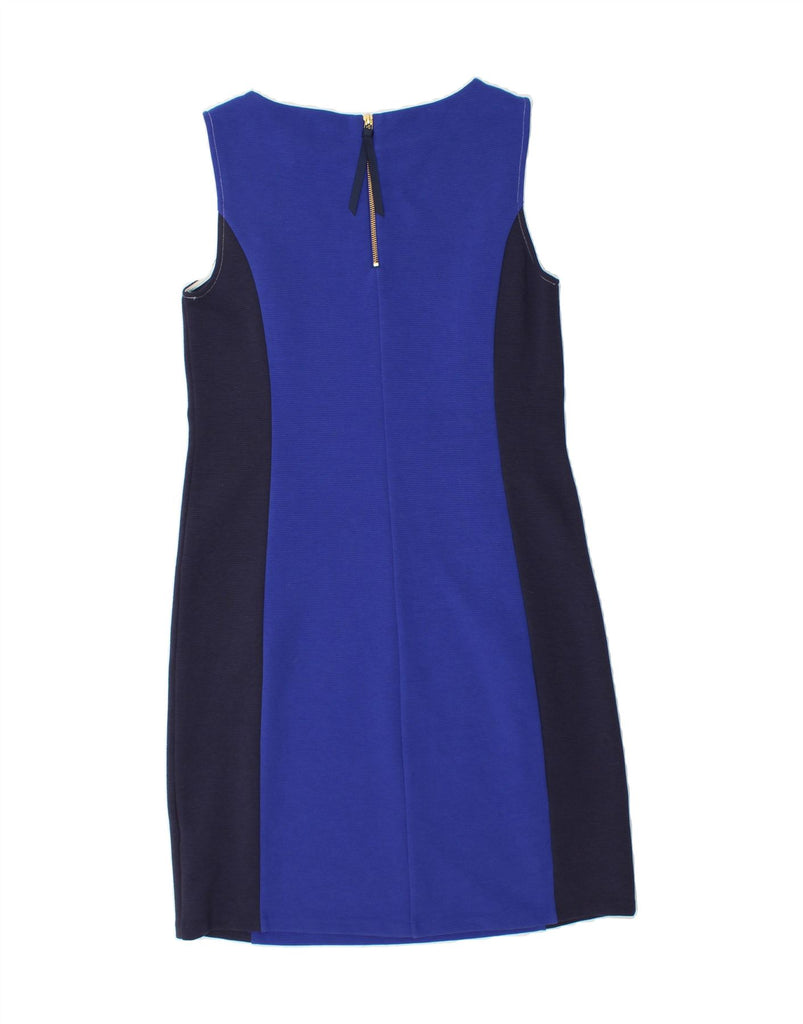 BODEN Womens Sleeveless Sheath Dress UK 12 Medium Blue Colourblock Cotton Vintage Boden and Second-Hand Boden from Messina Hembry 