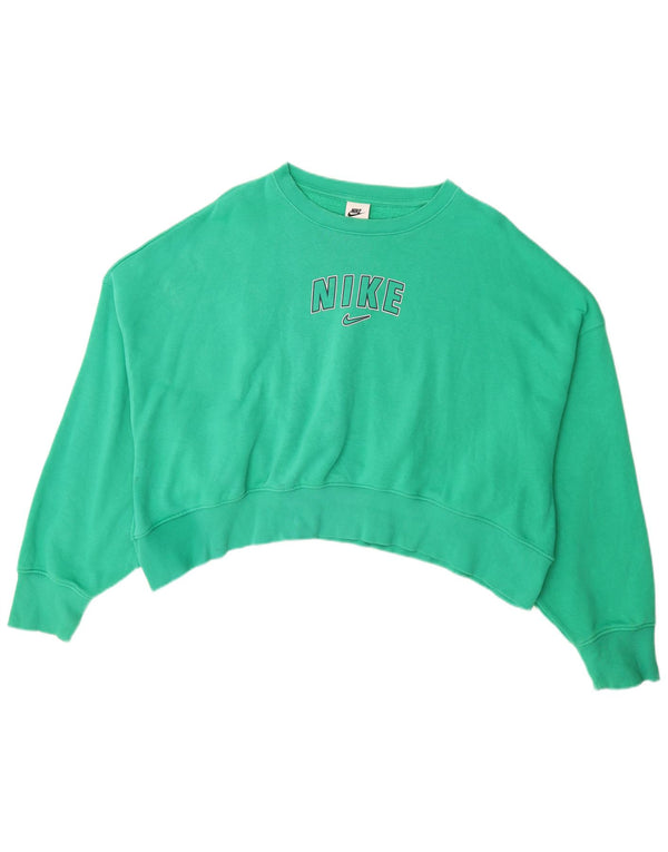Γυναικείο φούτερ Nike με γραφικά Crop Jumper UK 14 Medium Green