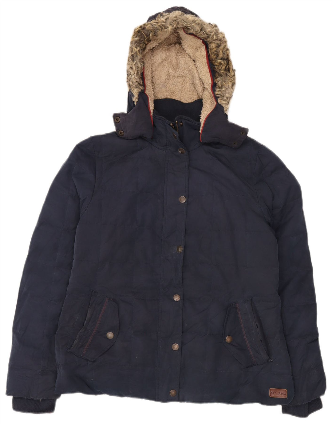 FAT FACE Γυναικείο μπουφάν με κουκούλα UK 14 Large Navy Blue Polyester