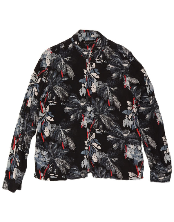 ALL SAINTS Mens Shirt 2XL Navy Blue Floral Viscose Hawaiian