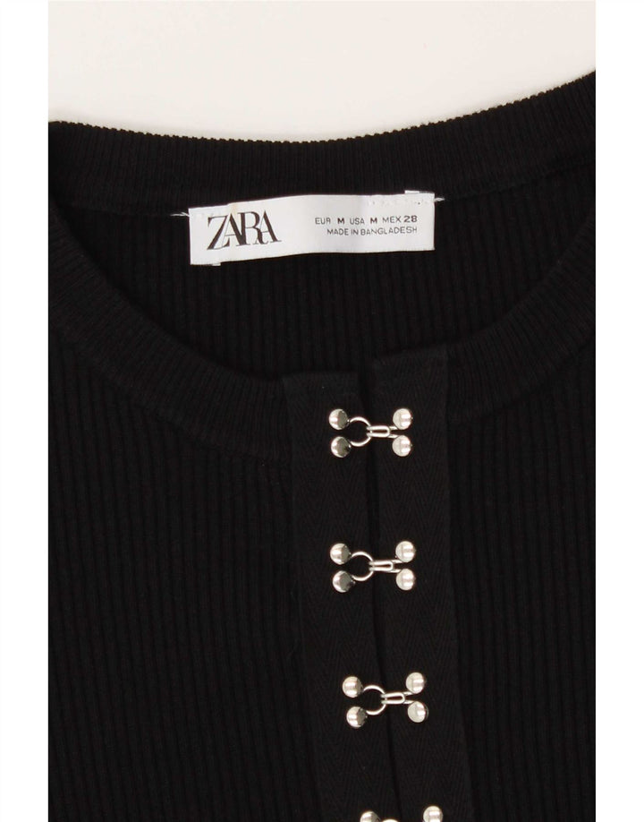 Zara Γυναικεία μακρυμάνικη ζακέτα UK 12 Medium Black