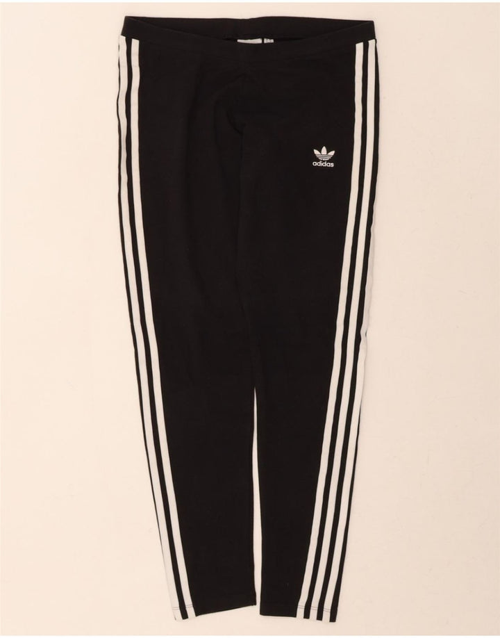 ADIDAS Womens Leggings UK 14 Medium Black Cotton Vintage Adidas and Second-Hand Adidas from Messina Hembry 