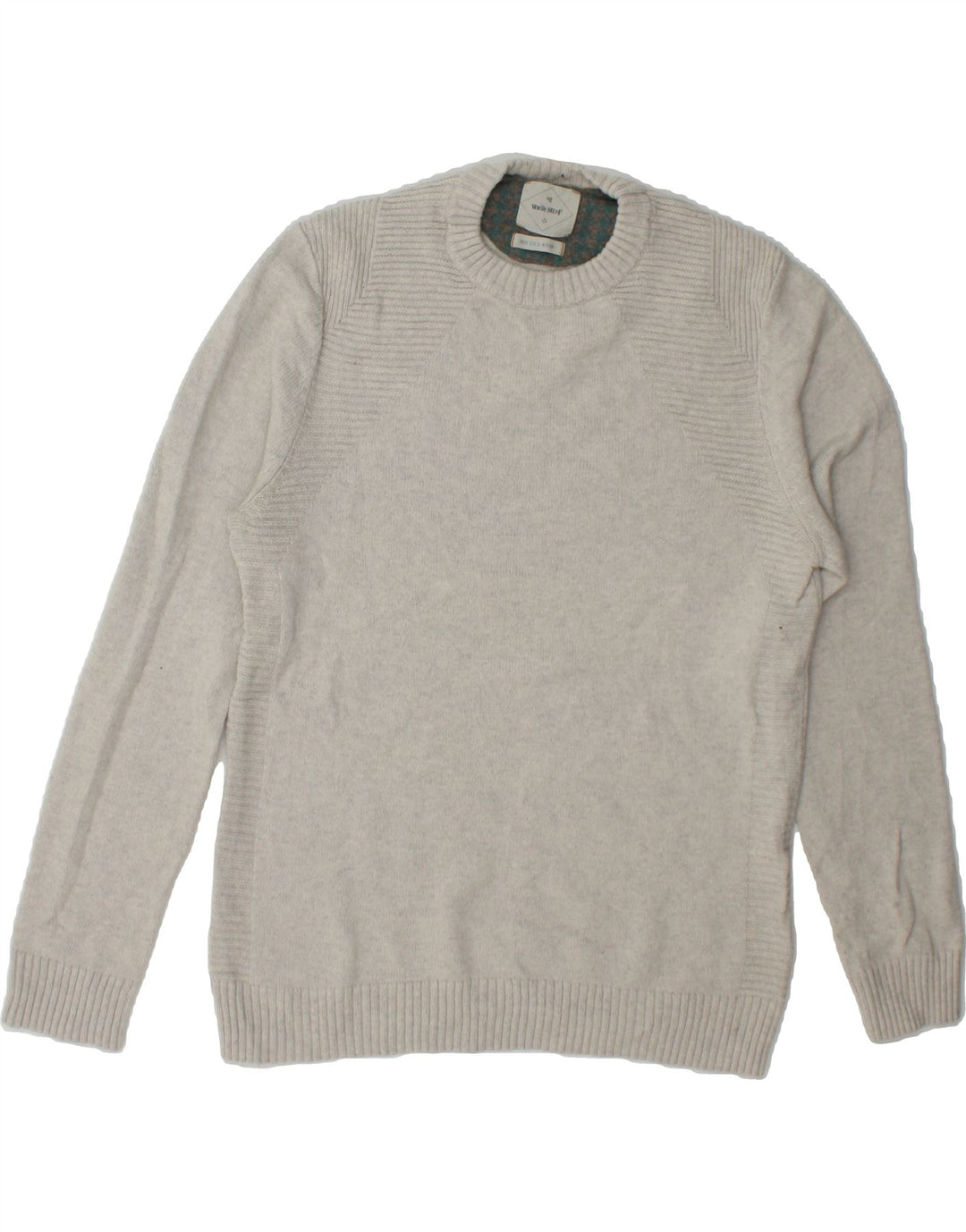 WHITE STUFF Womens Crew Neck Jumper Sweater UK 14 Medium Grey Lambswool Vintage White Stuff and Second-Hand White Stuff from Messina Hembry 