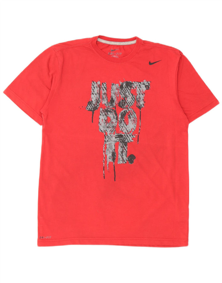 Ανδρικό γραφικό μπλουζάκι NIKE Dri Fit, μεσαίο κόκκινο βαμβακερό