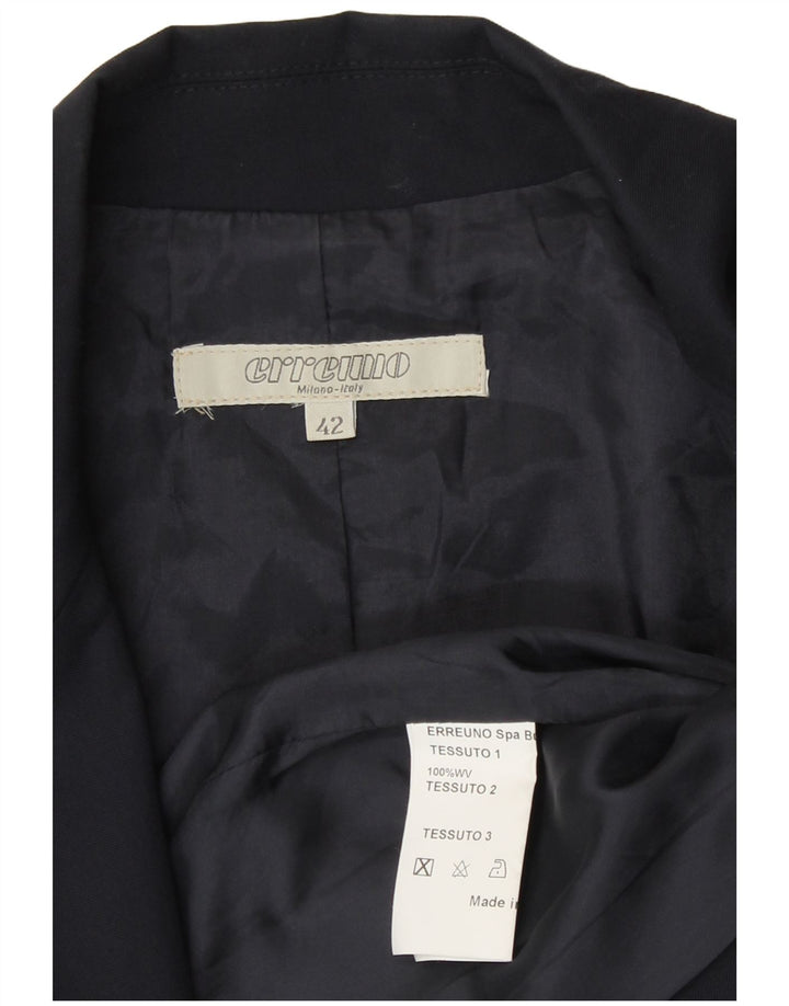 Vintage Γυναικείο Crop Blazer Jacket IT 42 Medium Navy Blue Wool