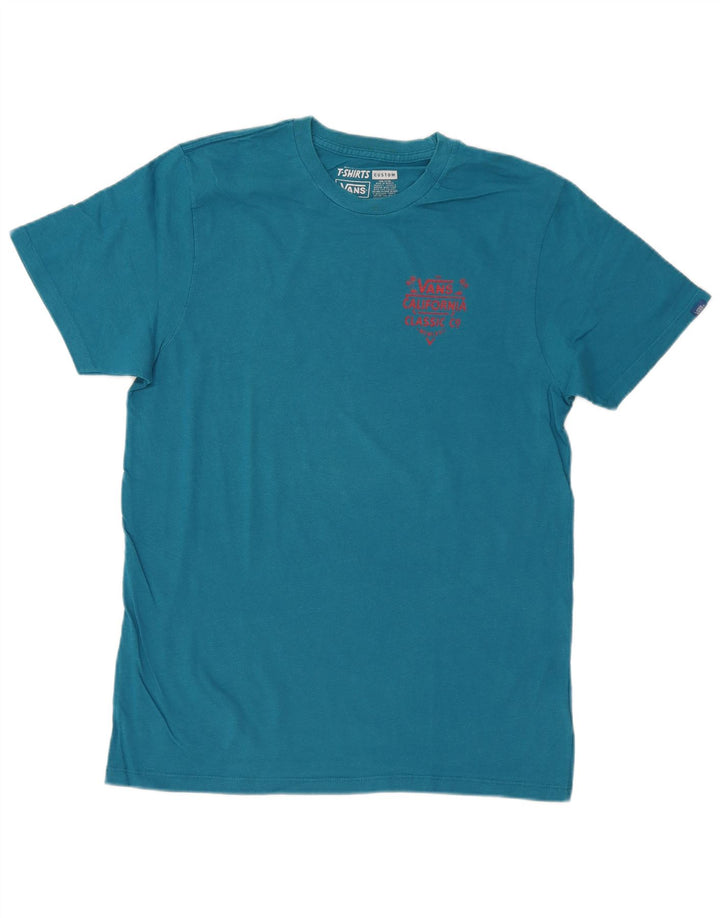Ανδρικό γραφικό T-Shirt Vans Top από μεσαίο μπλε βαμβακερό