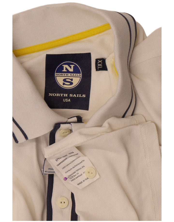 Ανδρικό πουκάμισο πόλο North Sails 2XL Λευκό βαμβακερό ριγέ