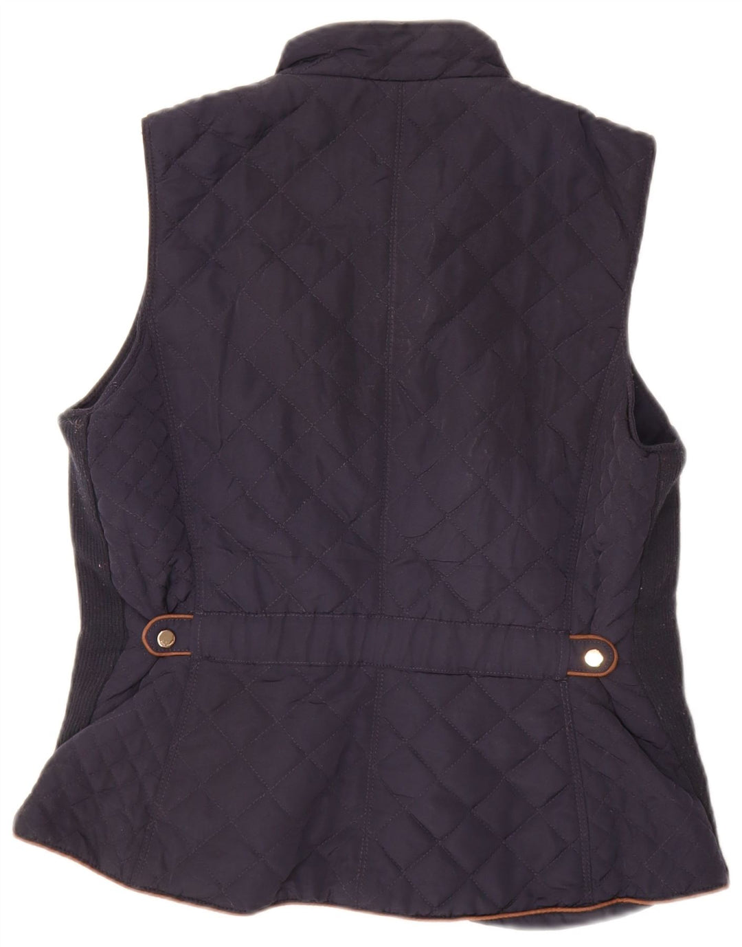 Zara Γυναικεία Καπιτονέ Gilet UK 16 Large Navy Blue