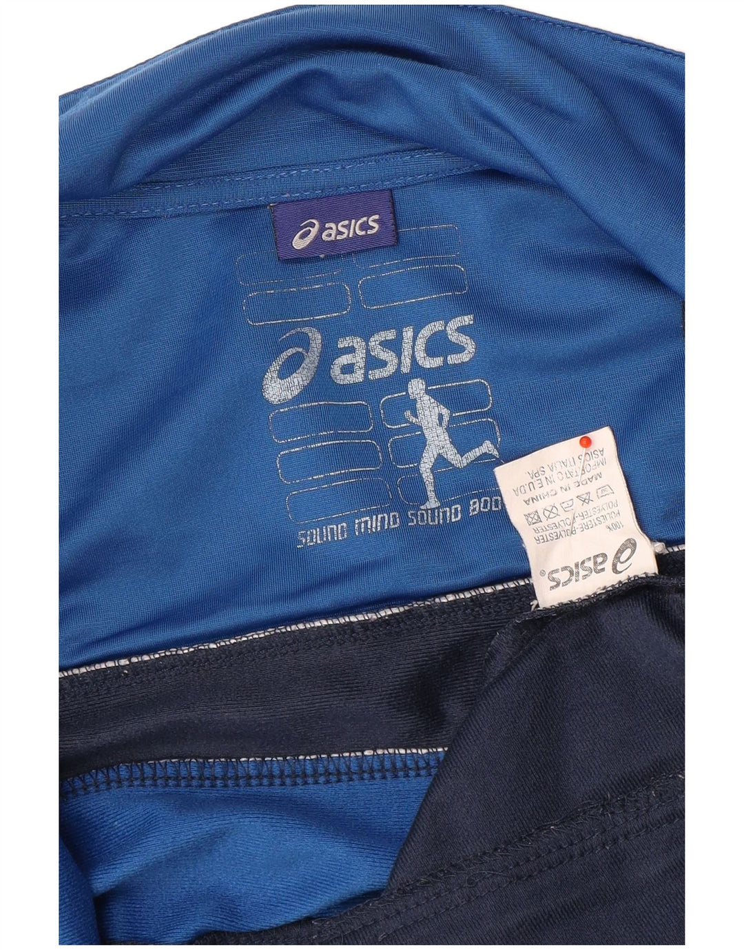 Ανδρική φόρμα γυμναστικής γραφική Asics Top μπουφάν Small Navy Blue Colourblock