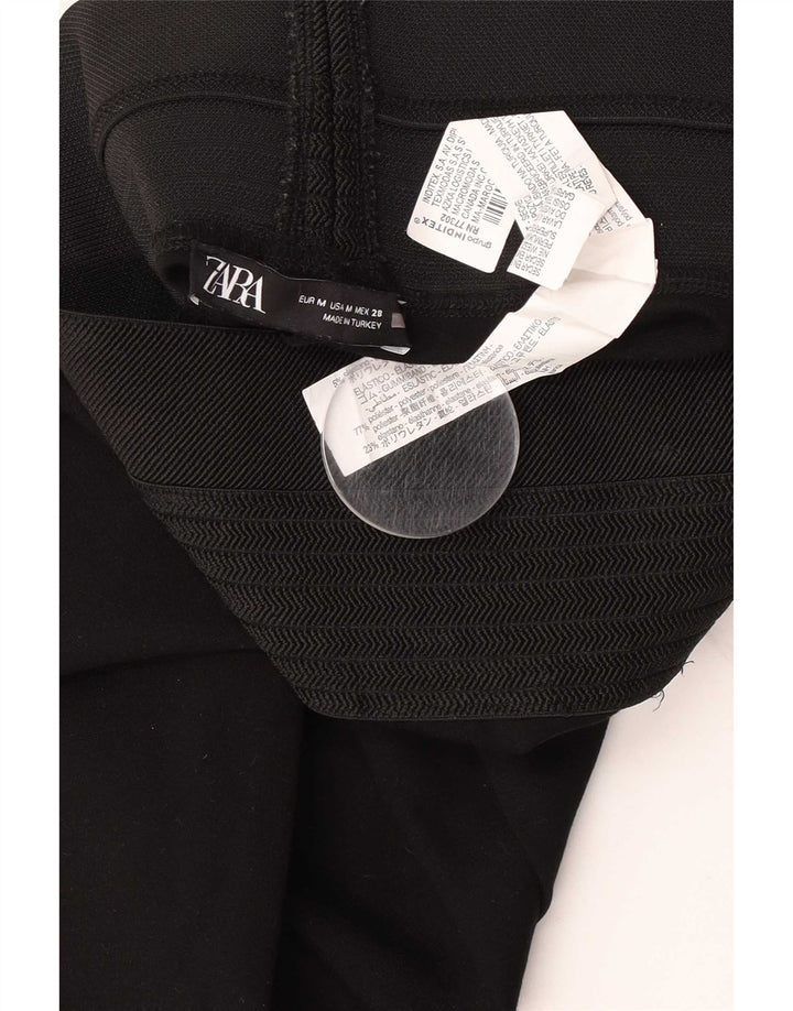 Zara Γυναικείο κολάν Crop UK 12 Medium Μαύρο Πολυεστέρας