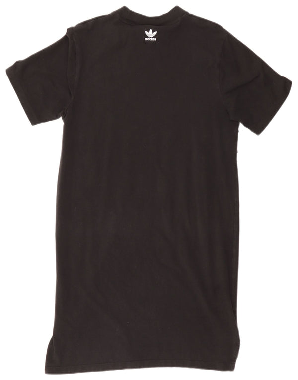 Adidas Womens Graphic T-Shirt Dress UK 8 Small Black Cotton