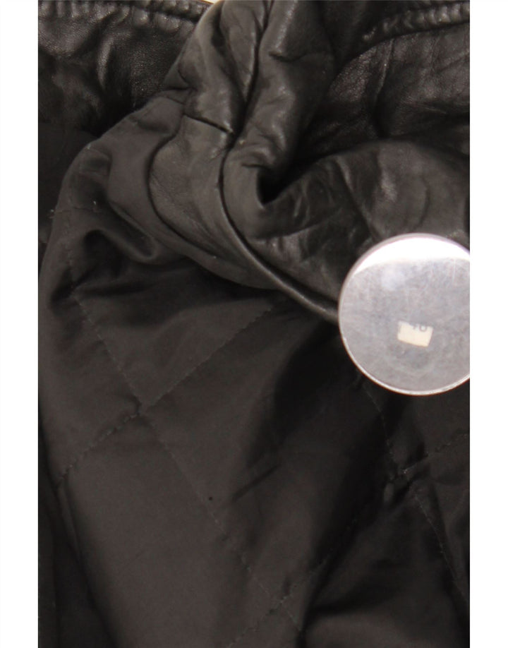 Vintage Γυναικείο Oversized Δερμάτινο Μπουφάν EU 40 Medium Black Leather