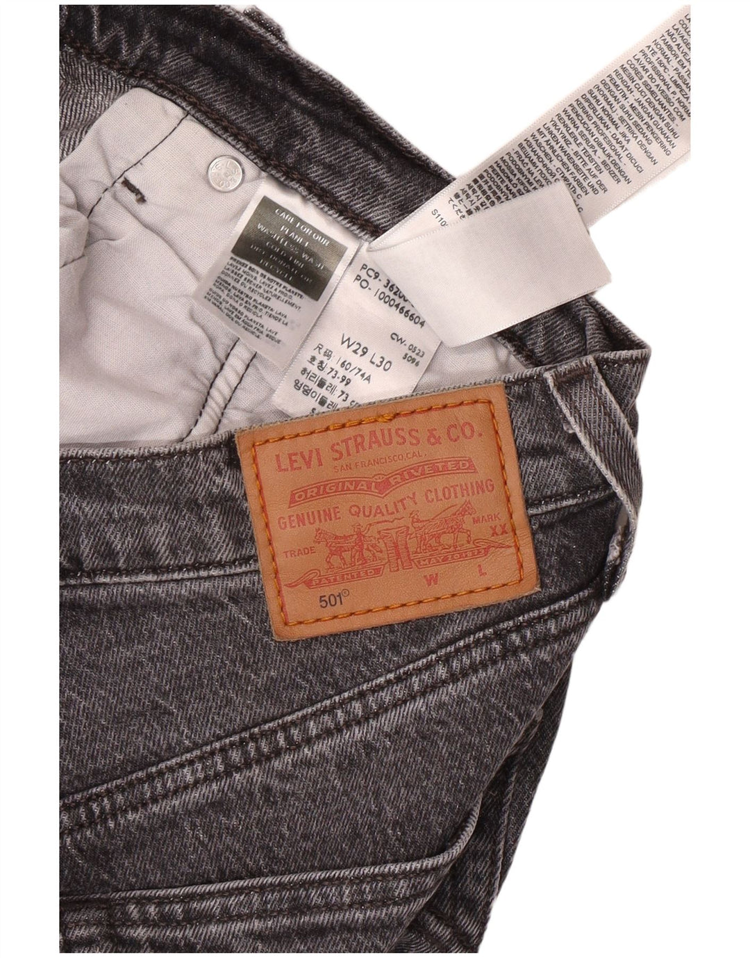 LEVI'S Ανδρικό τζιν 501 ίσιο W29 L30 Γκρι βαμβακερό