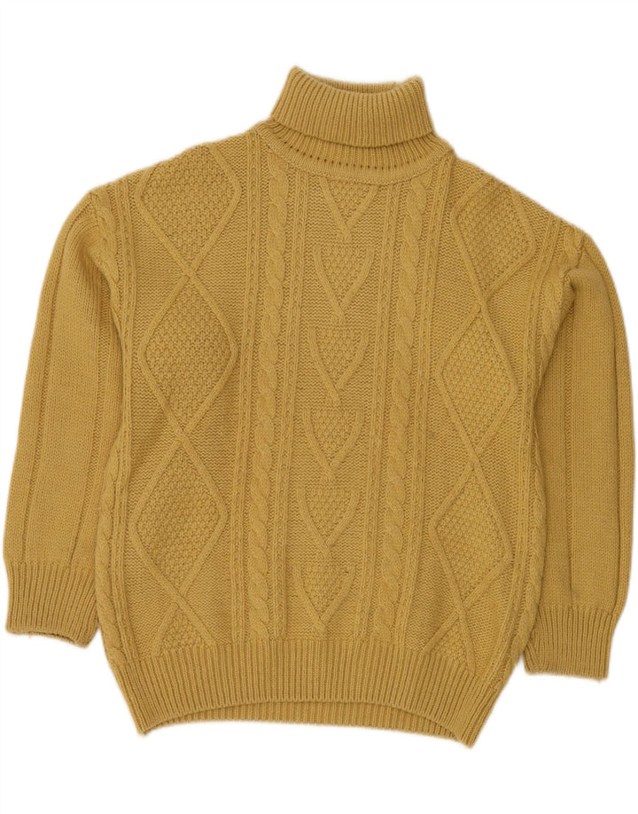 Γυναικείο πουλόβερ με ρολό λαιμόκοψη VINTAGE IT 48 XL Κίτρινο μαλλί