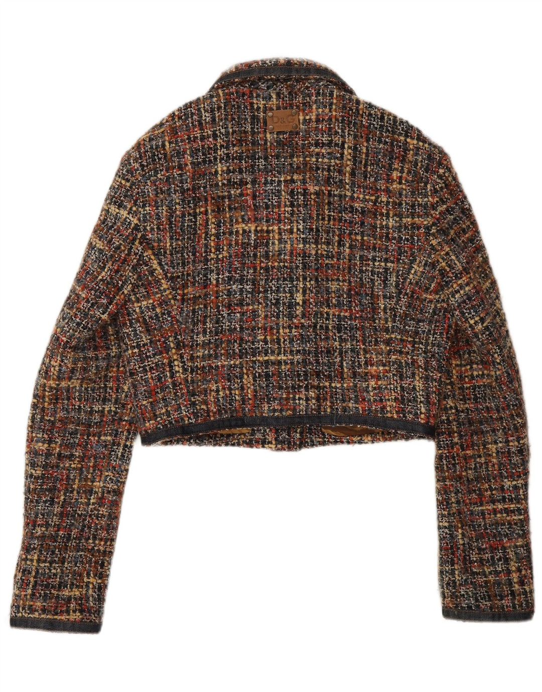 DOLCE & GABBANA Γυναικείο σακάκι μπλέιζερ Ηνωμένου Βασιλείου 12 μεσαία πολύχρωμα φλεγόμενα
