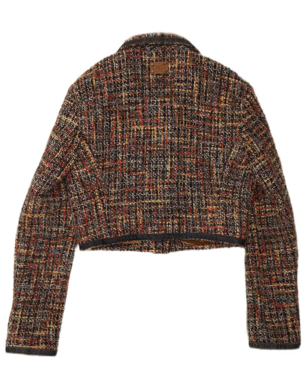 DOLCE & GABBANA Γυναικείο σακάκι μπλέιζερ Ηνωμένου Βασιλείου 12 μεσαία πολύχρωμα φλεγόμενα