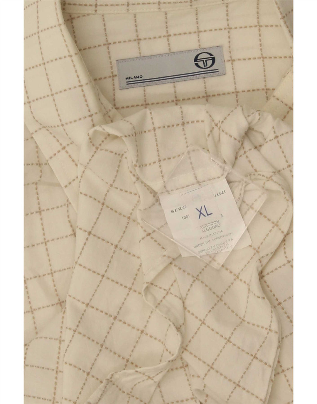 Ανδρικό κοντομάνικο πουκάμισο Sergio Tacchini XL Λευκό βαμβακερό