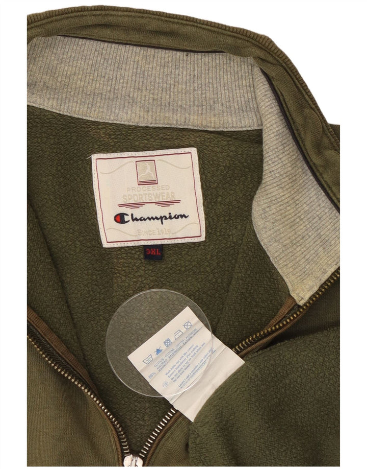 Ανδρικό φούτερ με φερμουάρ CHAMPION Jumper 3XL Χακί βαμβακερό