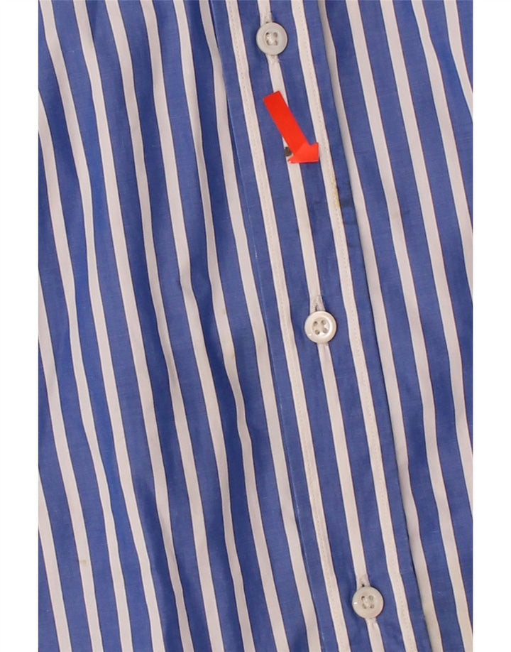 HUGO BOSS Mens Shirt Size 39 15 1/2 Medium Blue Striped Cotton Vintage Hugo Boss and Second-Hand Hugo Boss from Messina Hembry 