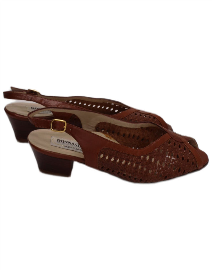 Donna Serena Γυναικεία Δερμάτινα Σανδάλια UK Size 2,5 Καφέ Δερμάτινο