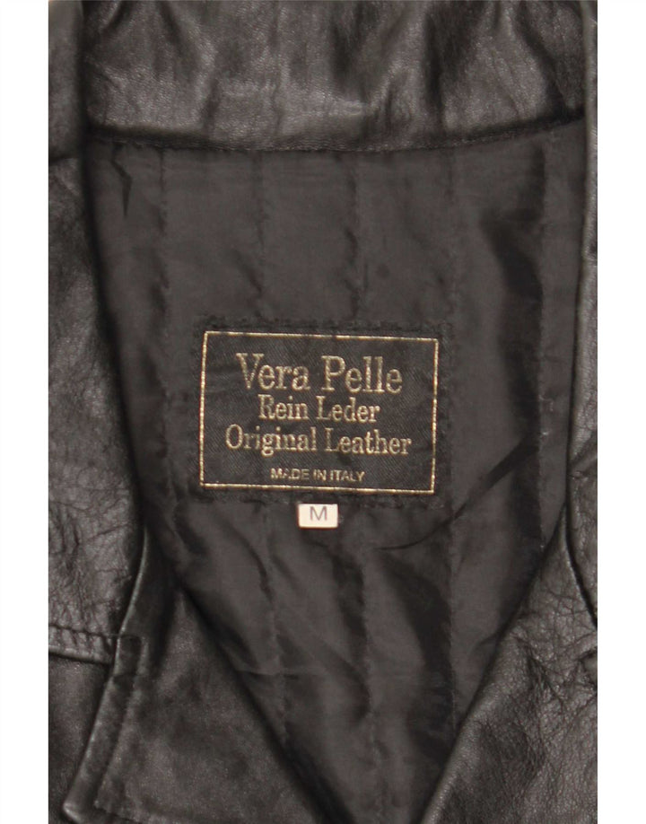 Vintage Ανδρικό Δερμάτινο Παλτό UK 38 Medium Black Leather