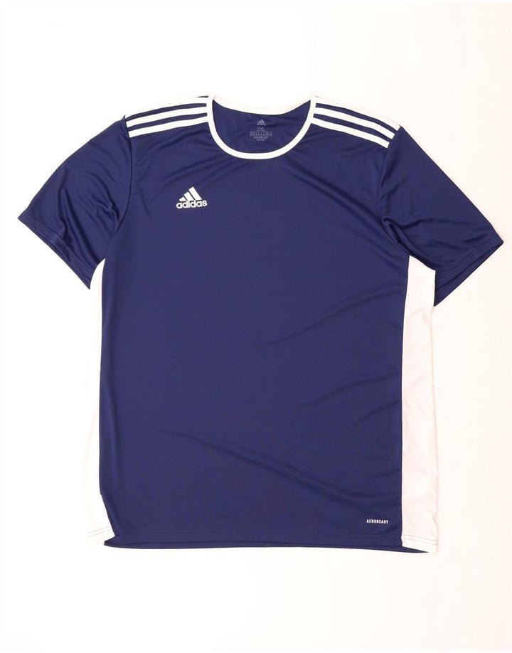 Adidas Ανδρικό T-Shirt Aeroready Top 2XL Navy Blue Colorblock Πολυεστέρας