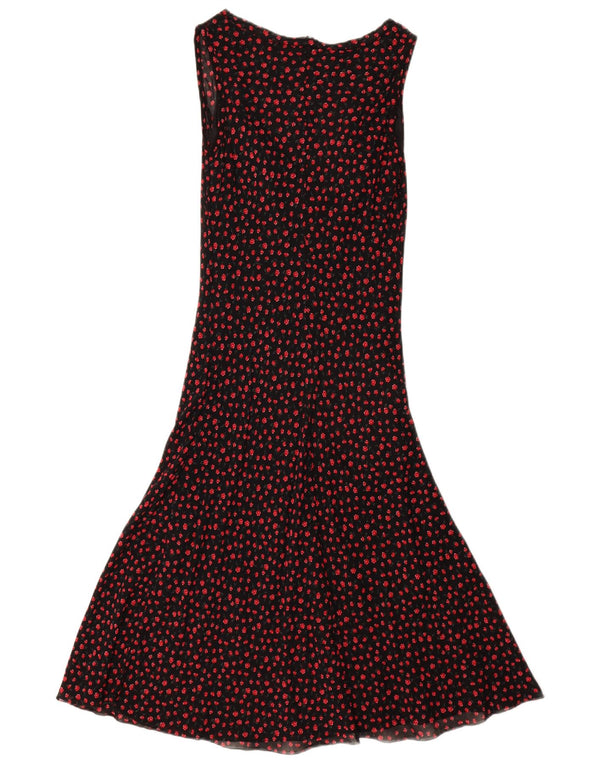 Denny Rose Γυναικείο Αμάνικο Φόρεμα UK 10 Small Black Floral