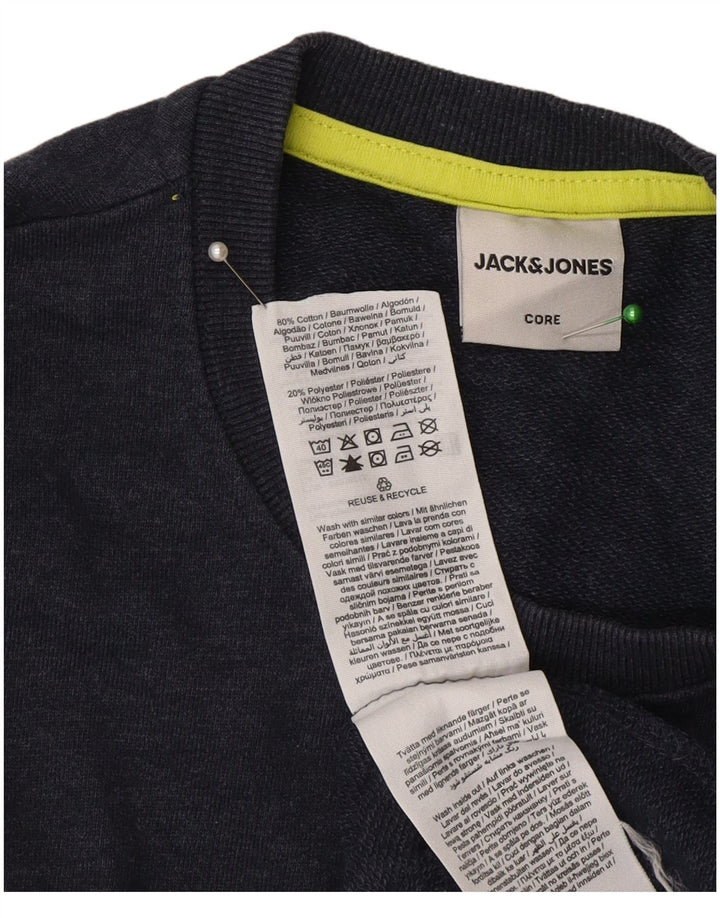 Jack & Jones Ανδρικό γραφικό φούτερ Jumper Small Navy Blue από βαμβάκι