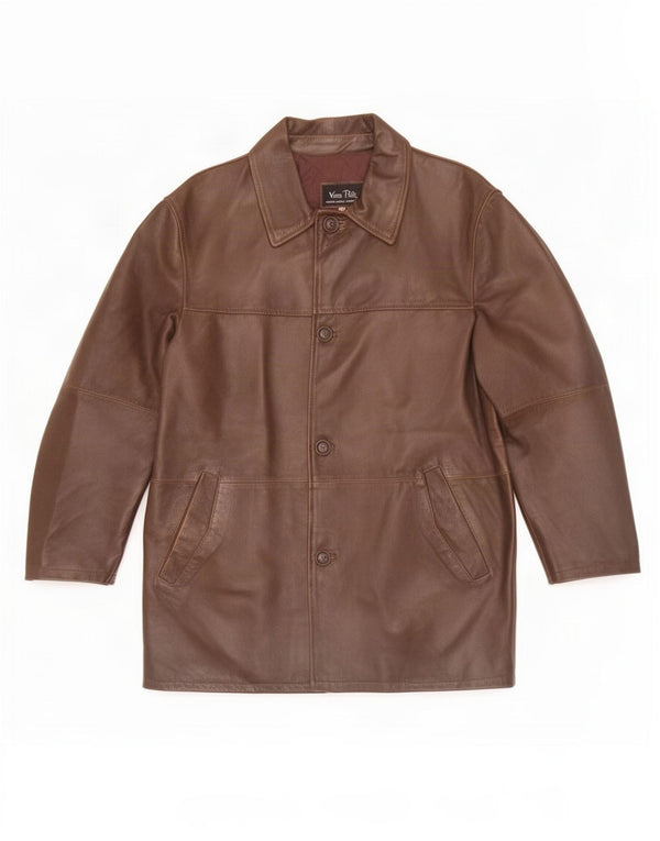 Lavorazione Artigiana Mens Leather Jacket IT 54 2XL Brown