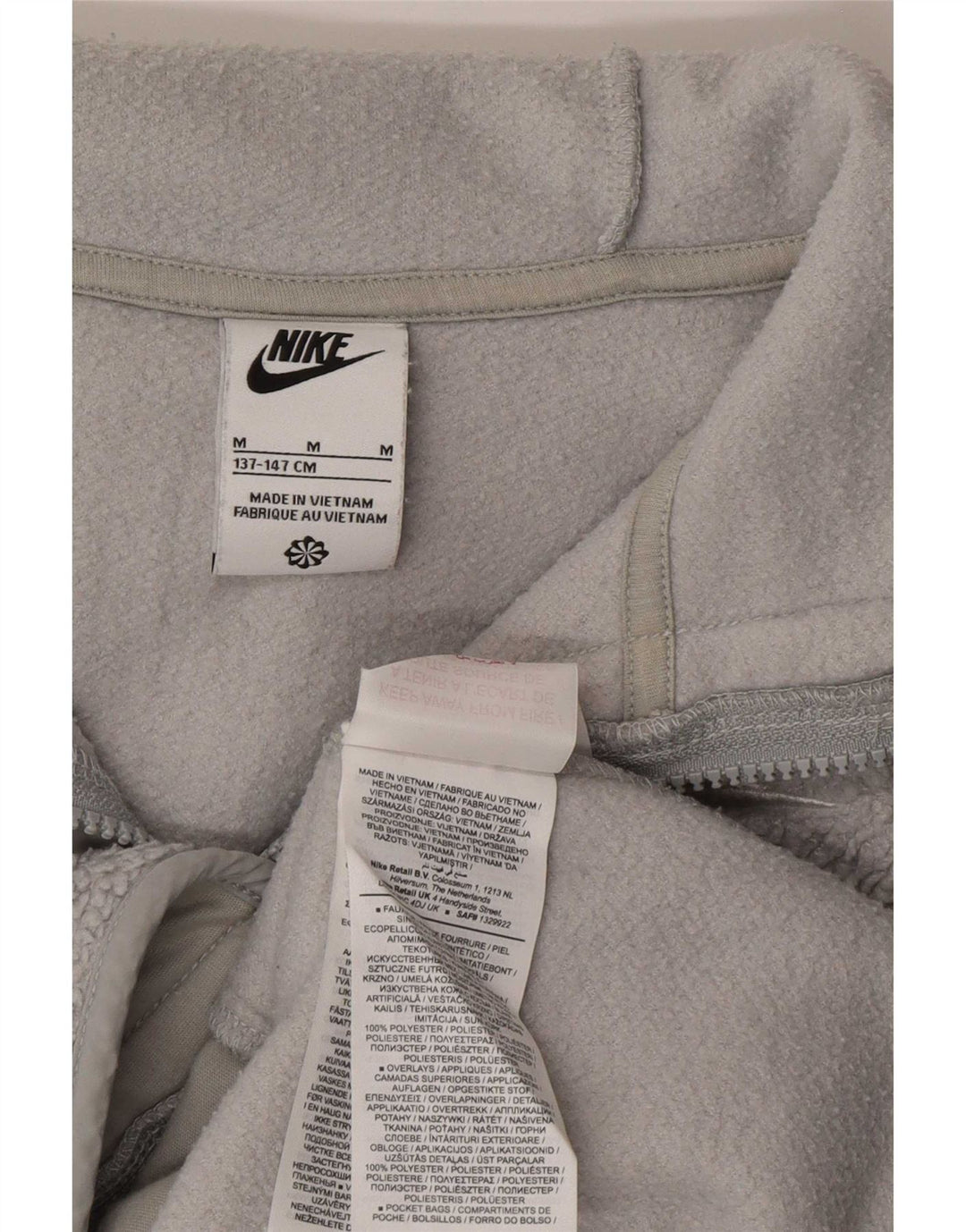 Μπουφάν Nike Boys με κουκούλα Fleece 11-12 ετών Μεσαίο γκρι πολυεστέρα