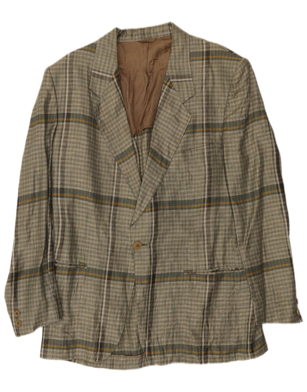 Luciano Soprani Ανδρικό σακάκι σακάκι με 1 κουμπί UK 38 Μεσαίο γκρι λινό