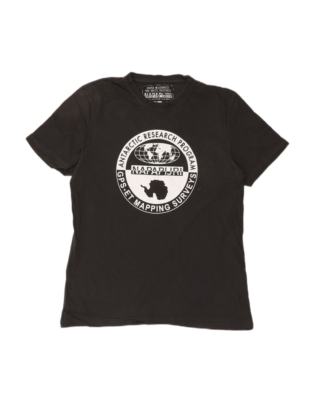 NAPAPIJRI Mens Graphic T-Shirt Top Medium Grey Cotton