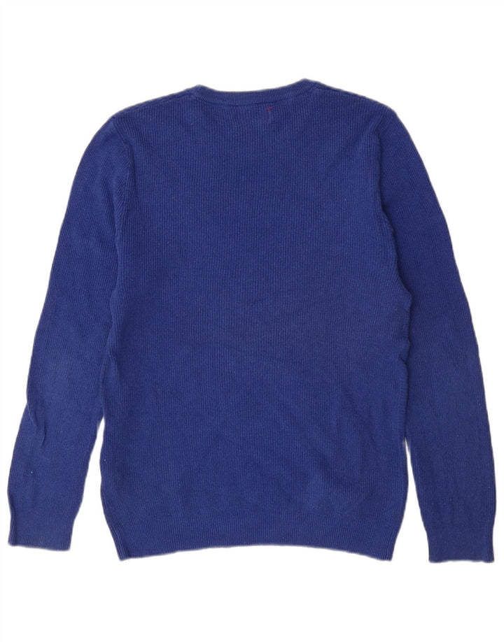 Ανδρικό πουλόβερ Zara Crew Neck Jumper Μικρό Μπλε Βαμβακερό