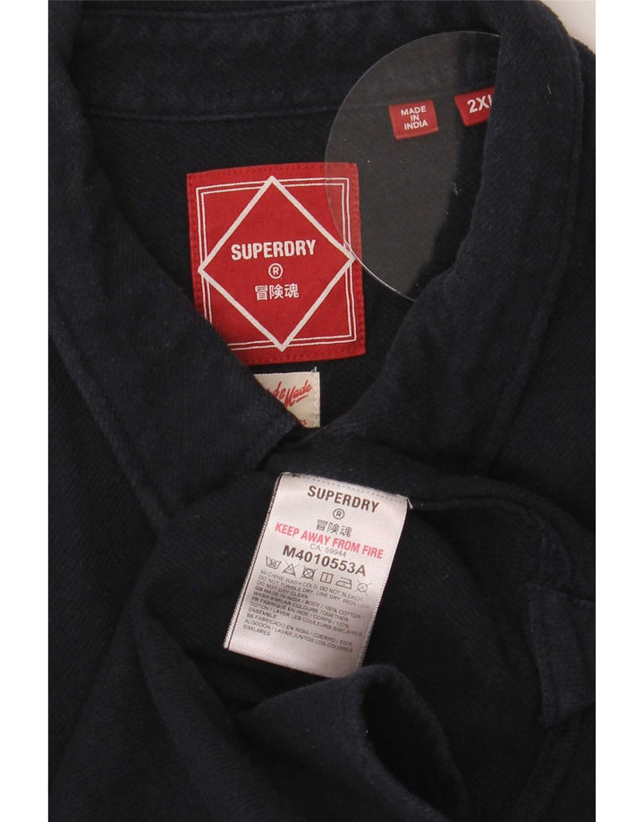 Ανδρικό τζιν πουκάμισο Superdry 2XL Navy Blue Cotton