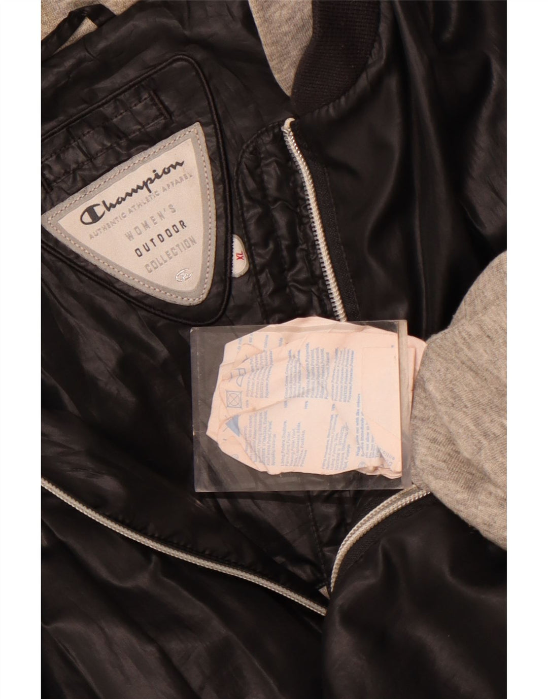 Champion Womens Hooded Bomber Jacket UK 18 XL Black Polyester