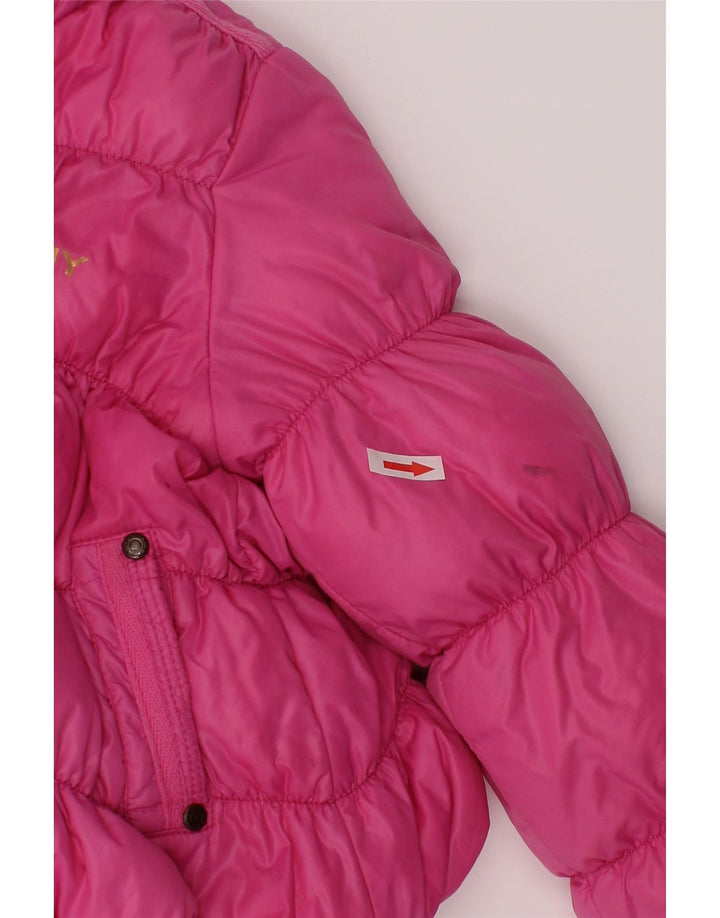 Dkny Girls Hooded Reversible Jacket 4-5 Years Pink Polyester