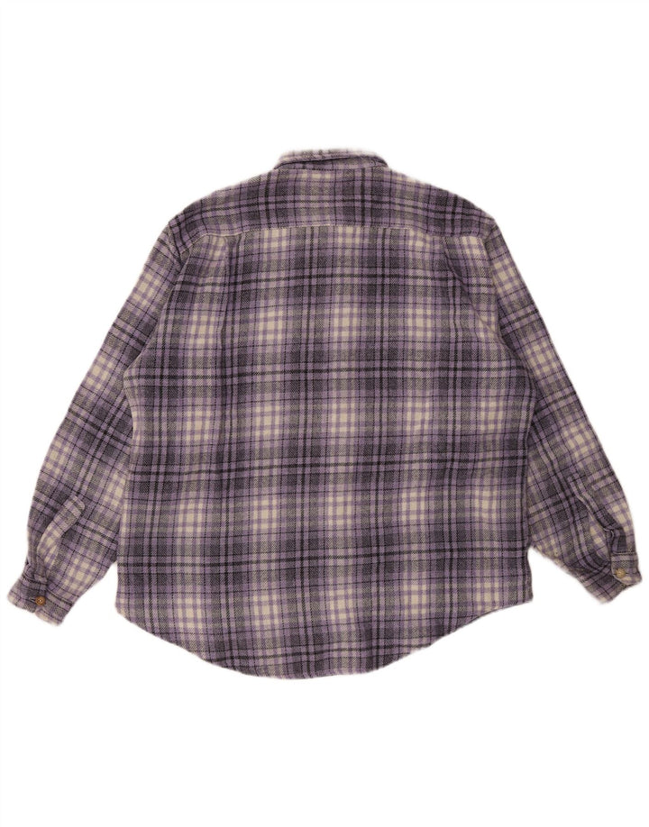 Ανδρικό φανελένιο πουκάμισο Wampum XL Purple Check