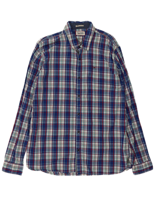 Ανδρικό πουκάμισο Tommy Hilfiger 2XL Blue Check Cotton