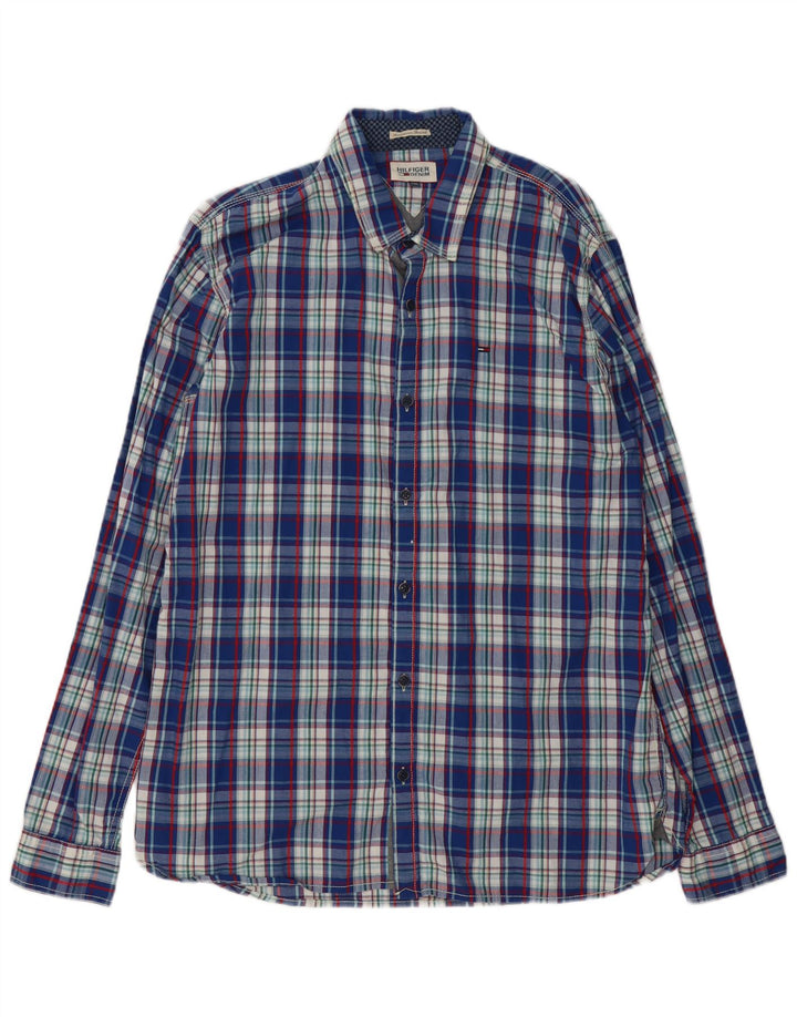 Ανδρικό πουκάμισο Tommy Hilfiger 2XL Blue Check Cotton