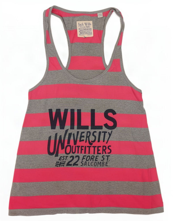 Jack Wills Γυναικείο Γραφικό Γιλέκο UK 8 Μικρό βαμβακερό γκρι ριγέ