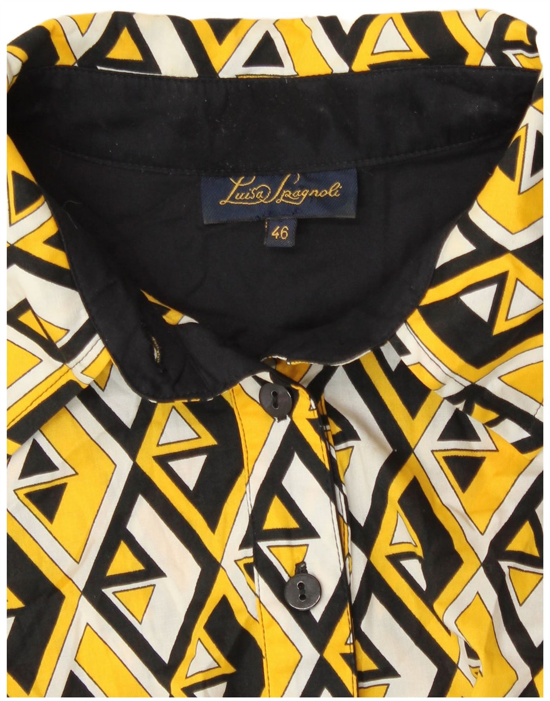 Luisa Spagnoli Γυναικείο Φόρεμα A-Line IT 46 Μεγάλο Κίτρινο Γεωμετρικό