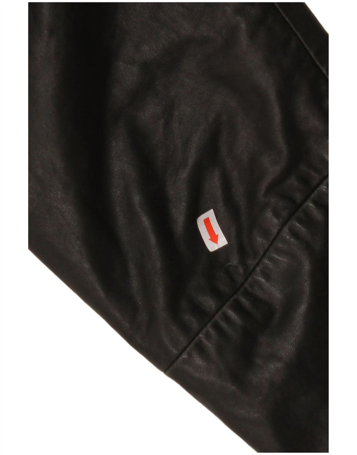 Γυναικείο δερμάτινο μπουφάν UK 18 XL Μαύρο Δερμάτινο με 3 κουμπιά MAURITIUS