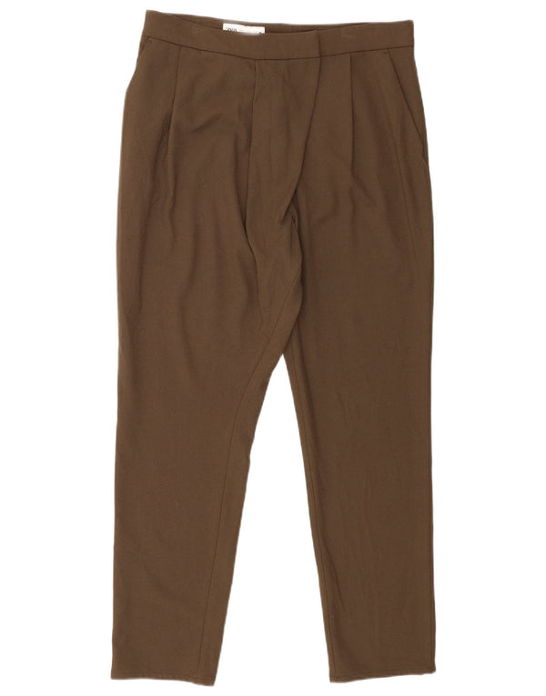 Zara Γυναικείο Ψηλόμεσο Παντελόνι Chino Μεσαίο W28 L28 Καφέ