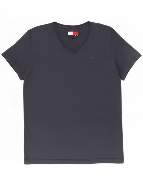 Tommy Hilfiger Ανδρικό T-Shirt κανονικό Top Large Navy Blue από βαμβάκι